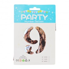 Кулька Повітряна Party 76см цифра 9 Срібло *10