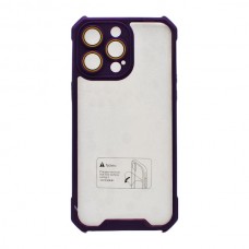 Чохол д/тел силікон iPhone 14ProMax Прозорий кольорова рамка Мікс